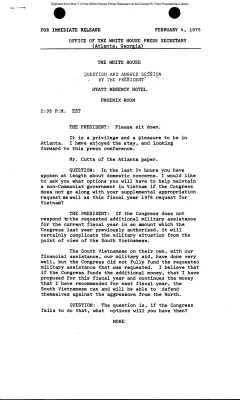 Question and Answer Session by the President [Press Conference]