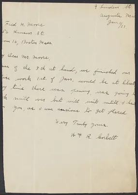 Sacco-Vanzetti Case Records, 1920-1928. Defense Papers. Correspondence to Moore from Corbett, Wm. R. (incl. depositions), 1922-1923. Box 10, Folder 53., Harvard Law School Library, Historical & Special Collections