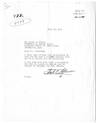Letter from Fred Latimer to President Harry S. Truman, with a Reply from President Harry S. Truman to Billy Latimer