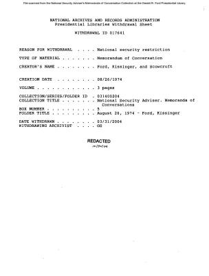 August 26, 1974 - Ford, Kissinger