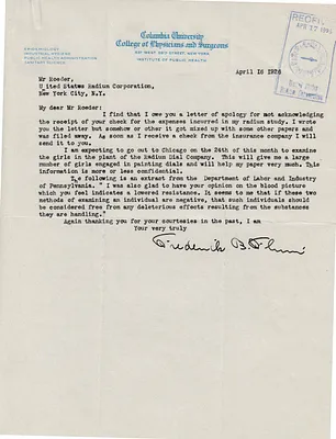 Letters Received to Mr. Roeder [A. Roeder], April 16, 1926
