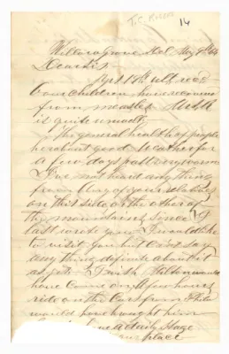 Letter by Thomas Cooper Rogers to Almira Rogers