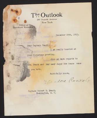 Letter from Theodore Roosevelt to Captain Robert E. Peary