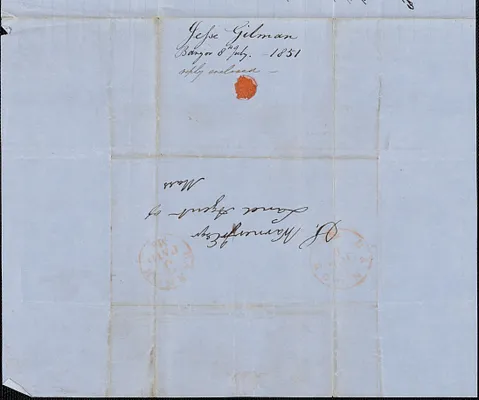 Jesse Gilman to Samuel Warner Junior, 8 July 1851