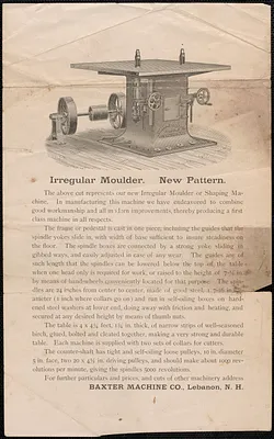 Baxter Machine Company irregular moulder