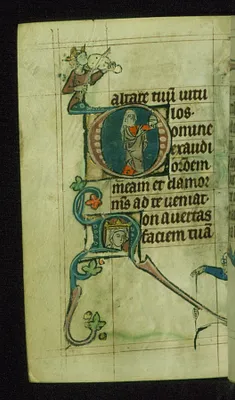 Leaf from Book of Hours: Seven Penitential Psalms, Initial D with Mary Magdalene Holding an Ointment Jar