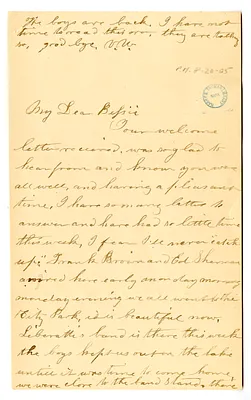 Letter from Virginia Willock Wallace to Bess Wallace