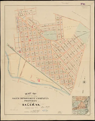 Map of a part of the Salem Improvement Company's property at Salem, Va