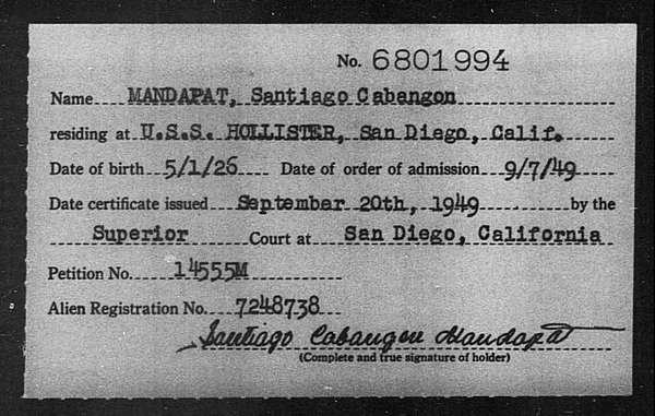 Mandapat, Santiago Cabangon - 1949