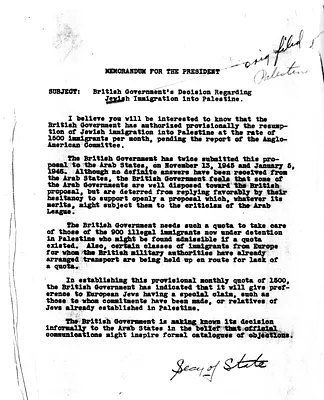 Memorandum from the Secretary of State to President Harry S. Truman