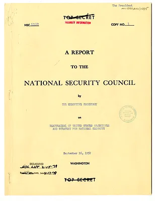 National Security Council Report 135/2, Report to the National Security Council by the Executive Secretary on Reappraisal of United States Objectives and Strategy for National Security