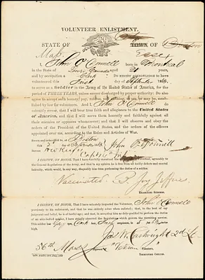 Civil War enlistment paper