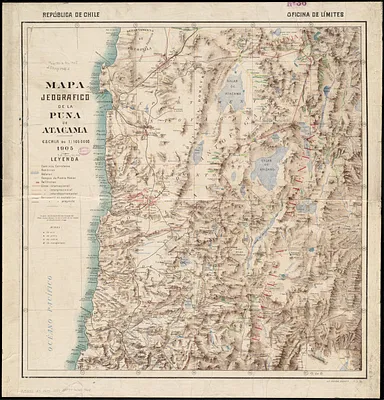 Mapa jeografico de la Puna de Atacama