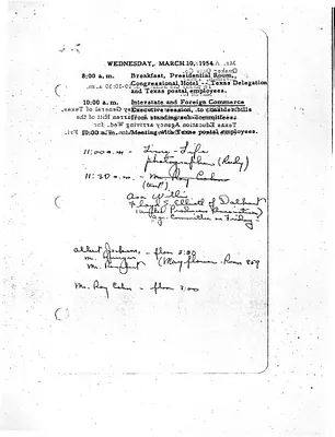 Lyndon Johnson's 1954 Desk Diary I, beginning 3/10/1954