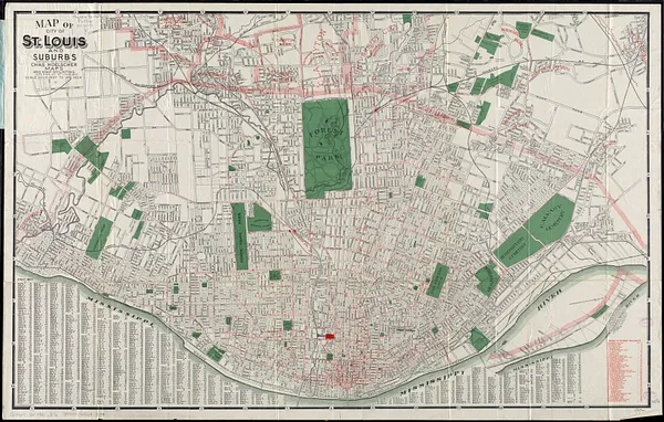 Map of city of St. Louis and suburbs