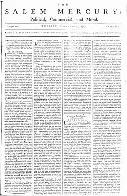 The Salem Mercury: Political, Commercial, and Moral