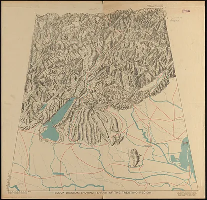 Block diagram showing terrain of the Trentino region