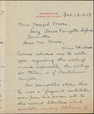 Alvan Rathbone autograph letter signed to Joseph Moro, New York, N. Y., October 12, 1927