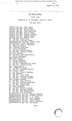 Guest List for Swearing In
