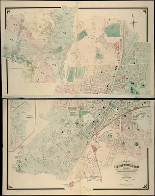 Map of the city of Worcester, Mass