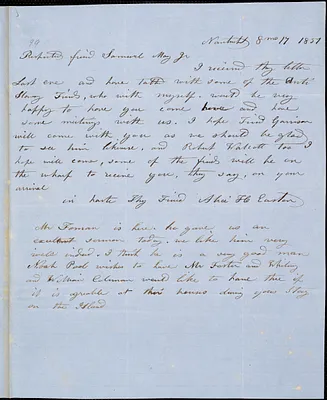 Letter from Alice H. Easton, Nantucket, [Massachusetts], to Samuel May, 1851 [August] 17
