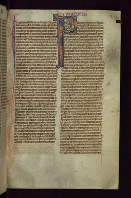 Historiated Initial ""P"" with Solomon Teaching a Youth