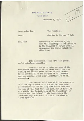Memorandum from Charles S. Murphy to President Harry S. Truman with Attachment