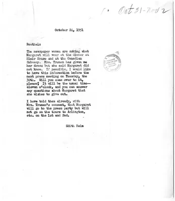 Memorandum from Edith Helm to Reathel Odum