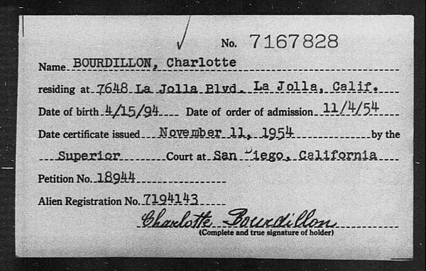 Bourdillon, Charlotte - 1954