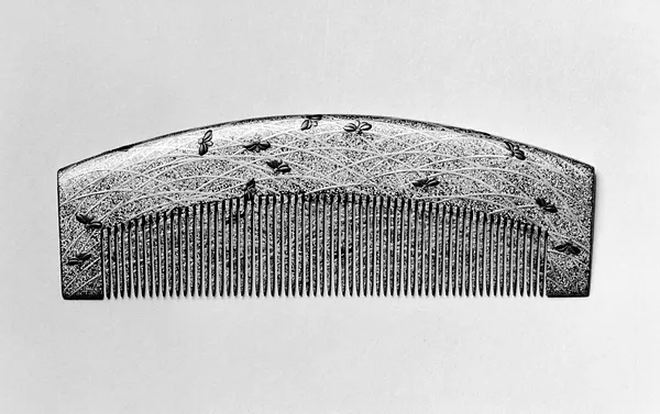 Ornamental Comb (kushi) with Fireflies in a Grassy Moor