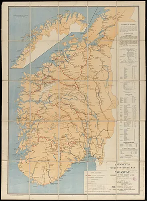Bennett's tourists' route map of Norway