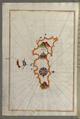 Map of the Island of Anafi, East of Thera