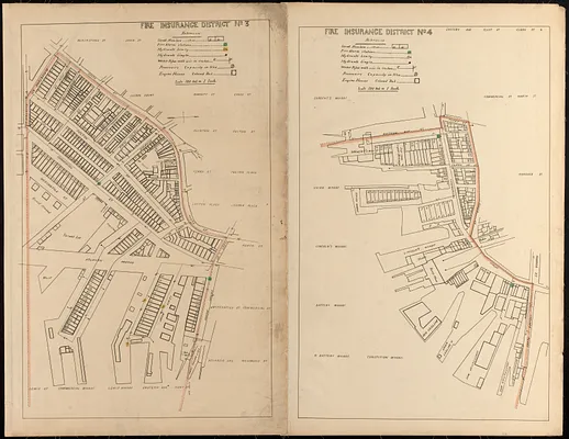 Fire insurance district atlas showing the fire insurance districts of the city of Boston