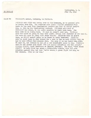 Summary of Telephone Conversation Between Edward F. Prichard, Jr., and His Mother, Kentucky