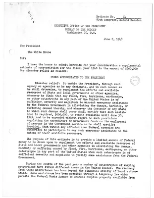 Letter from President Harry S. Truman to the Speaker of the House, with Attachment