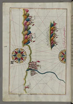 Map of the Italian Coastline From Rimini South Towards Pesaro