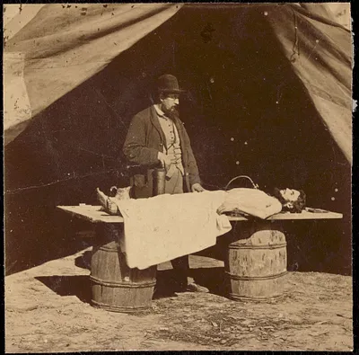Embalming surgeon at work