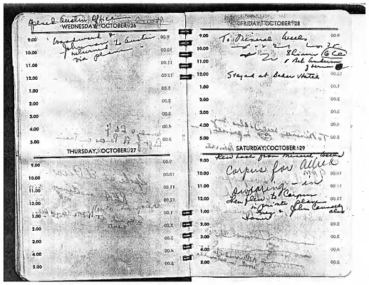 Lyndon Johnson's 1949 Desk Diary, beginning 10/26/1949