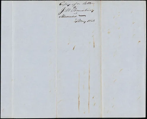 Copy of a letter from George Coffin to J. W. Bradbury, 4 May 1848