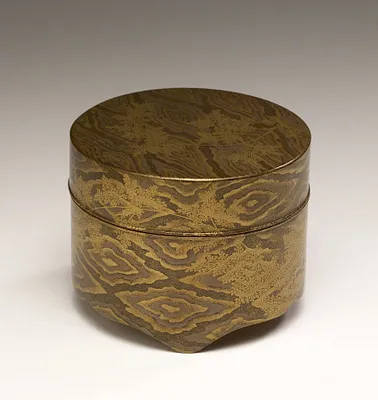 Incense Box with Wood Grain and Branches in Leaf