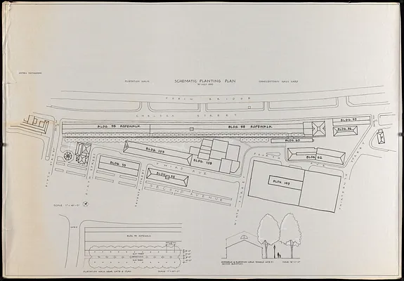 Flirtation walk schematic planting plan Charlestown Navy Yard