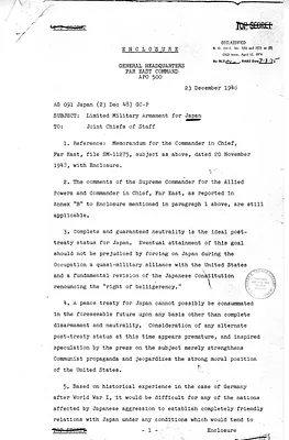 Memorandum from Major General Paul Mueller to the Joint Chiefs of Staff, with Attachment
