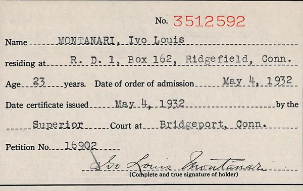 Fairfield County Superior Court, Naturalization Certificate Stubs, February 4, 1926-March 22, 1955, 3512592-3806639