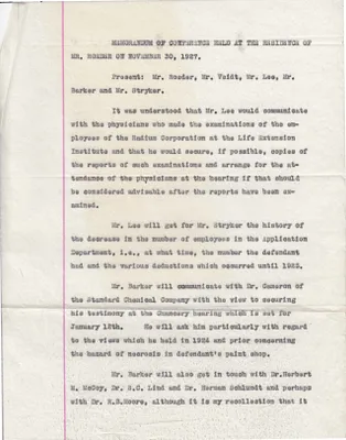 Memorandum, November 30, 1927