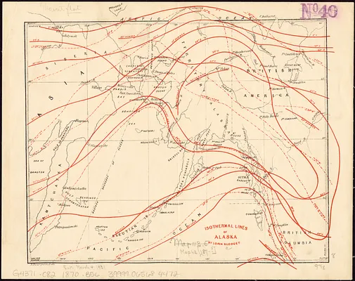 Isothermal lines of Alaska