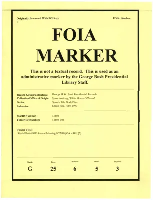 World Bank/IMF Annual Meeting 9/27/89 [OA 4390] [2]