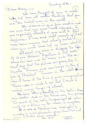 Letter from Mary Ethel Noland to Harry S. Truman