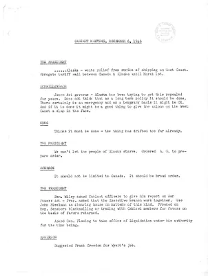 Cabinet Meeting Minutes