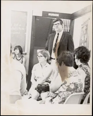 GCC president Lewis O. Taylor with students