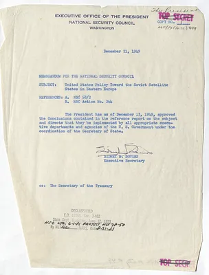Memorandum from Sidney Souers to the National Security Council